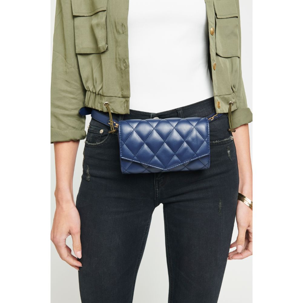 Woman wearing Navy Urban Expressions Rhythm Belt Bag NA-840611154378 View 2 | Navy