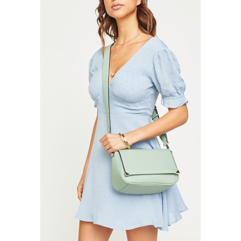 Woman wearing Mint Urban Expressions Langston Crossbody NA-840611161208 View 1 | Mint