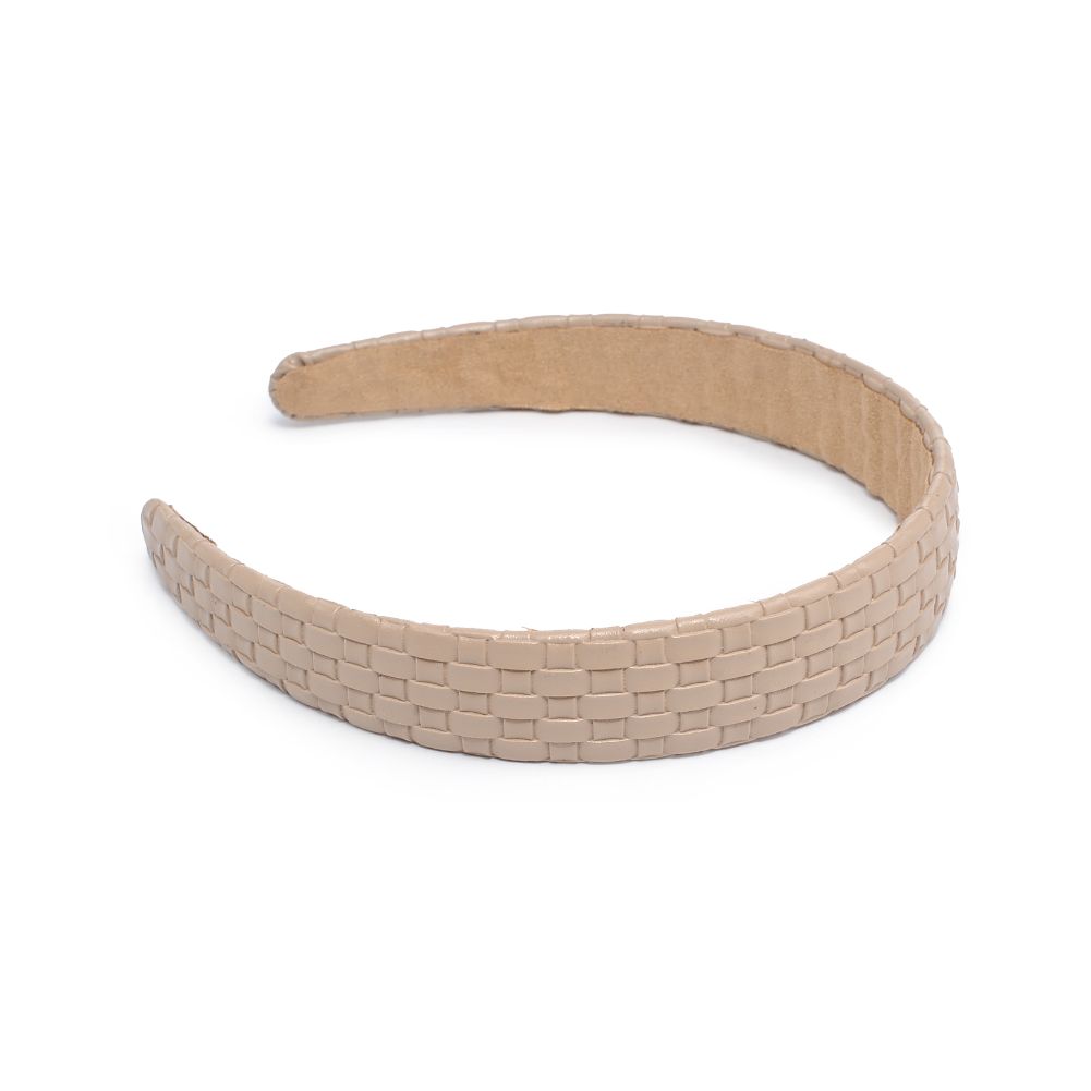 Product Image of Urban Expressions Embossed Woven Vegan Leather Headband Headband 818209014243 View 5 | Natural