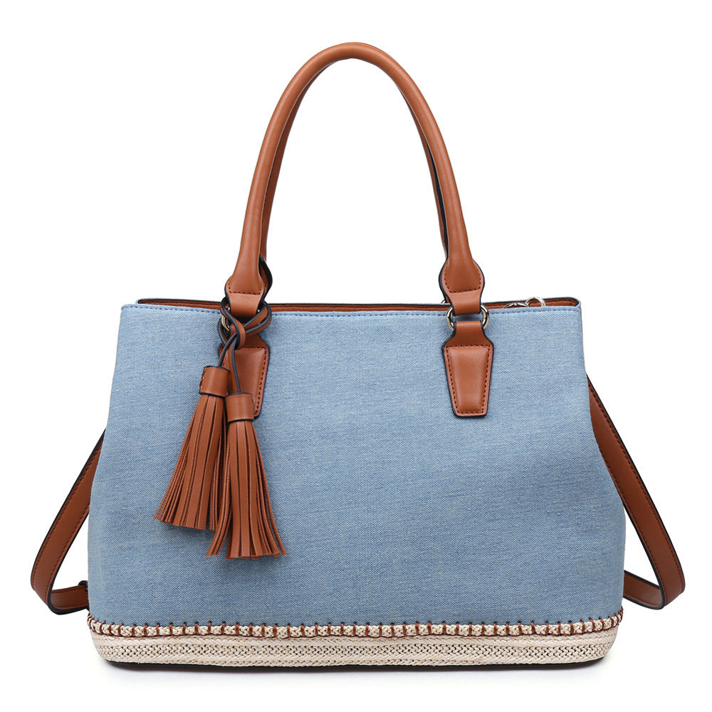 Product Image of Urban Expressions Saint Lucia Satchel NA-840611141200 View 1 | Stonewash Denim