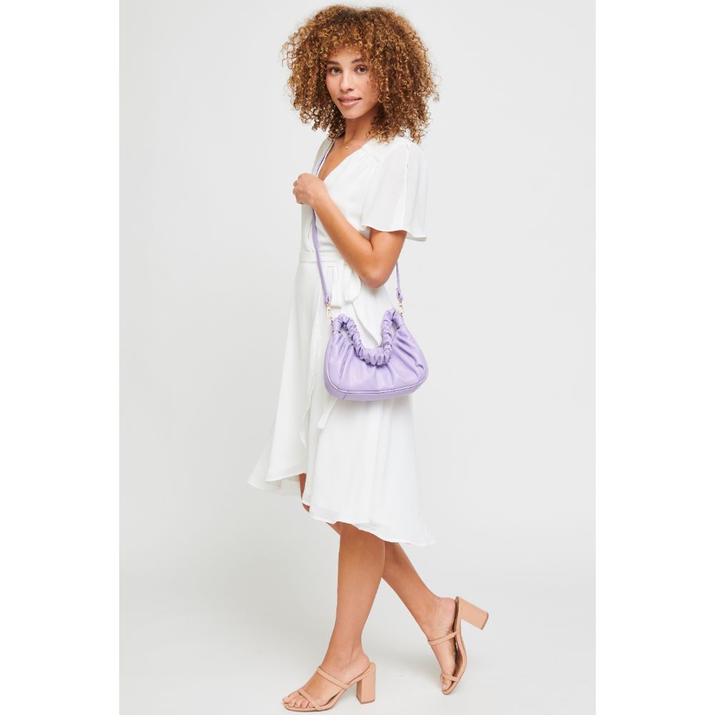 Woman wearing Lavender Urban Expressions Oliveta Shoulder Bag 840611179906 View 4 | Lavender