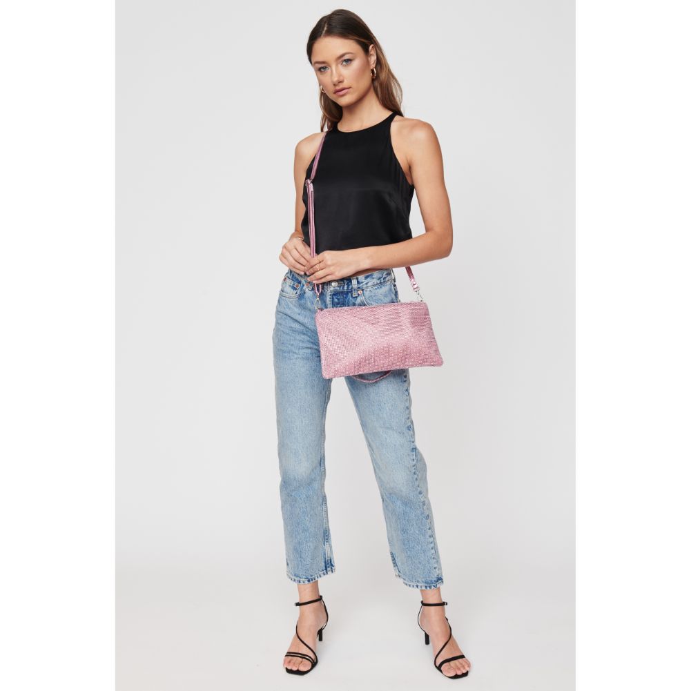Woman wearing Pink Urban Expressions Glenda Evening Bag 840611103840 View 3 | Pink