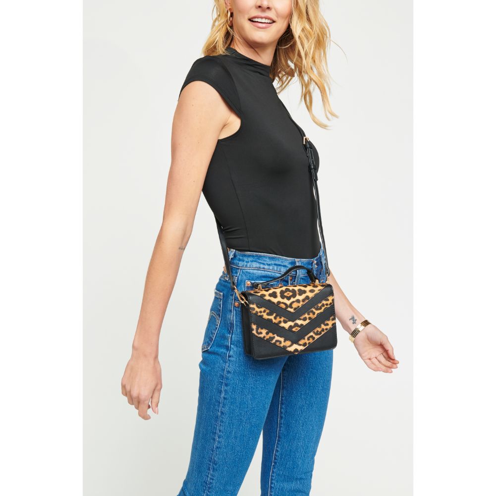 Woman wearing Leopard Urban Expressions Joslyn Crossbody 840611163721 View 4 | Leopard