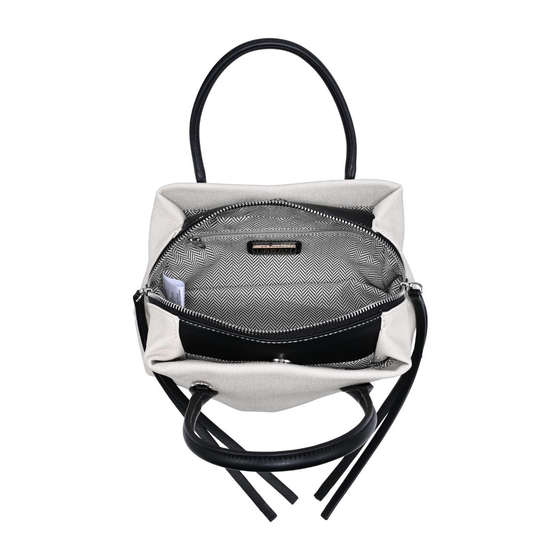 Woman wearing Ivory Black Urban Expressions Logan Crossbody 840504205330 View 9 | Ivory Black