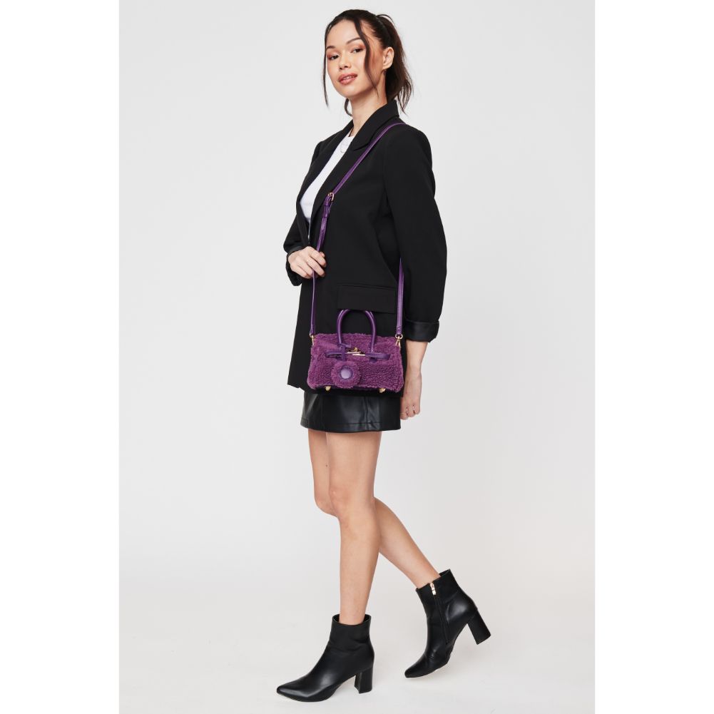Woman wearing Plum Urban Expressions Hyacinth Crossbody 840611102645 View 3 | Plum