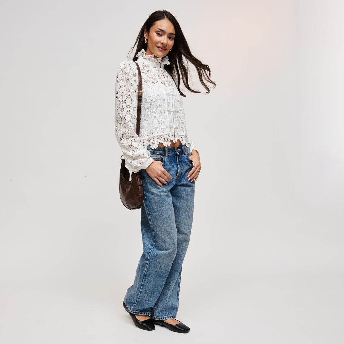 Woman wearing Chocolate Urban Expressions McCarthy - Small Hobo 840504211980 View 4 | Chocolate