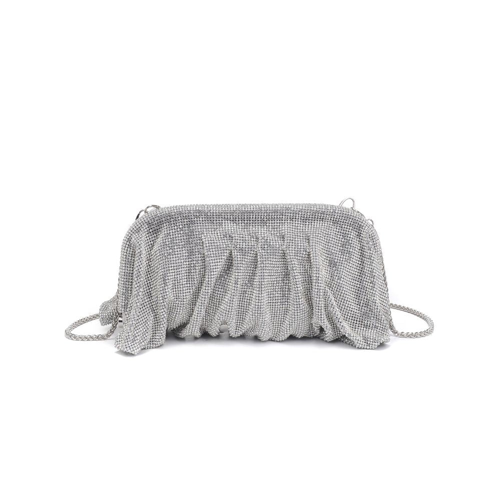 Woman wearing Silver Urban Expressions Irina Evening Bag 840611109378 View 7 | Silver