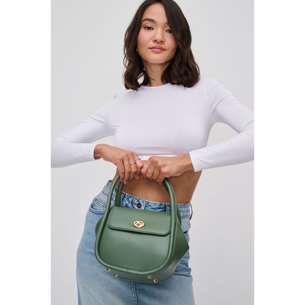 Woman wearing Sage Urban Expressions Marinette Crossbody 840611118066 View 2 | Sage