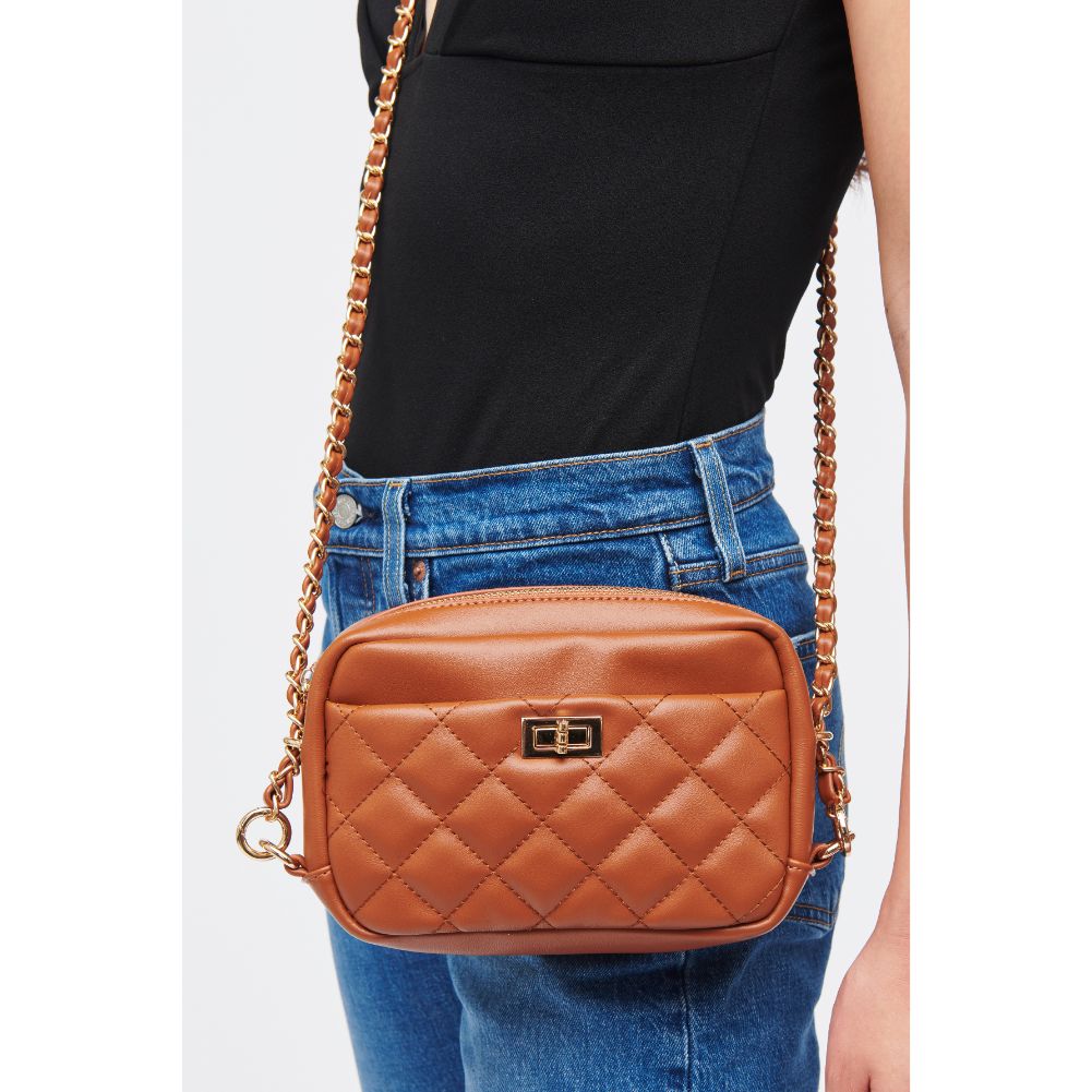 Woman wearing Tan Urban Expressions Heidi Crossbody 840611185020 View 2 | Tan