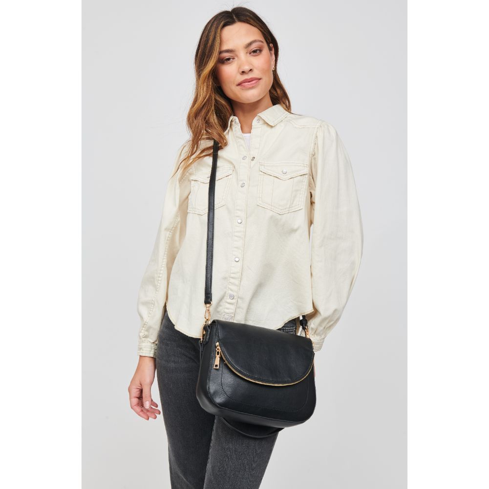 Woman wearing Black Urban Expressions Nellie Crossbody 840611105158 View 1 | Black
