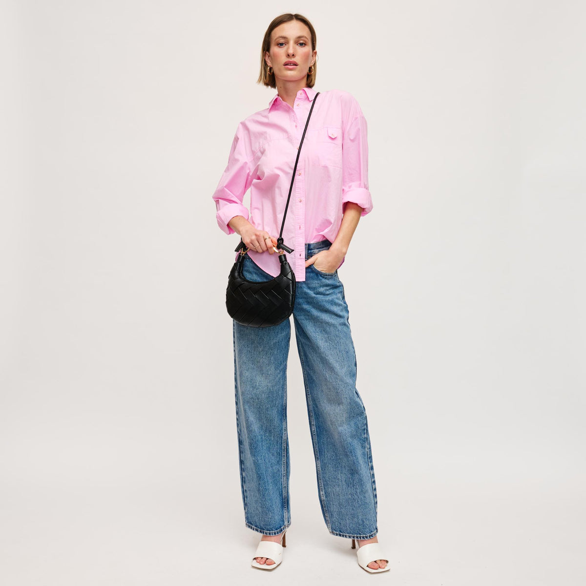 Woman wearing Black Urban Expressions Pamela Crossbody 840611195593 View 3 | Black