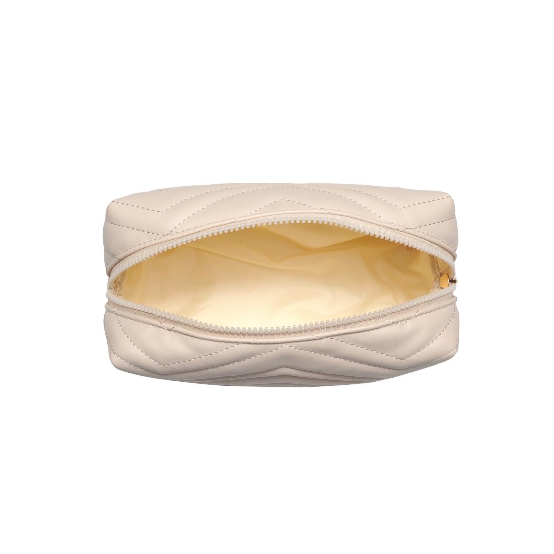 Urban Essentials Chic Stitch Cosmetic & Travel Organizer Pouch 840611197184 View 8 | Oatmilk