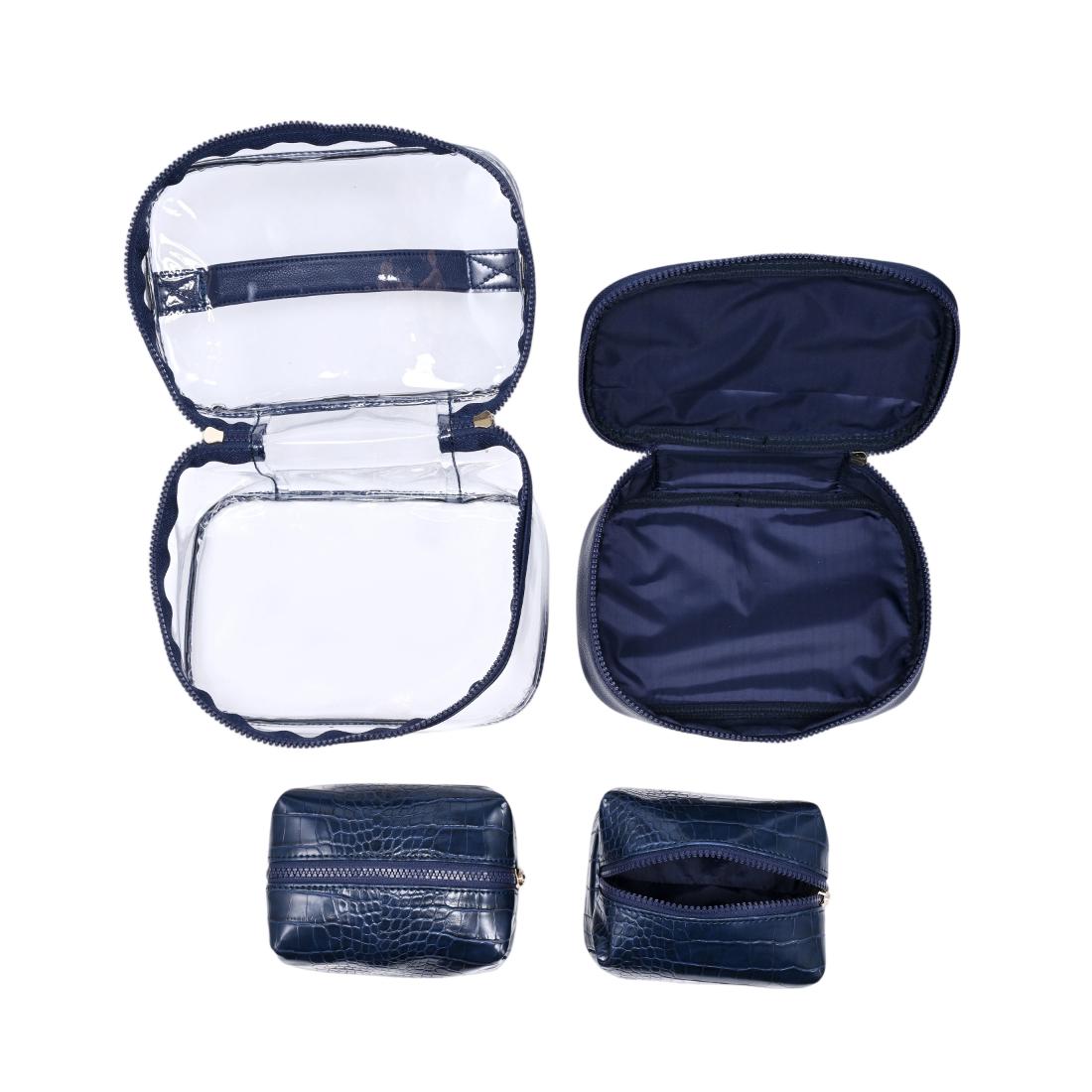 Urban Essentials Croc Chic - 4 Piece Train Case Set 840504215735 View 8 | Navy