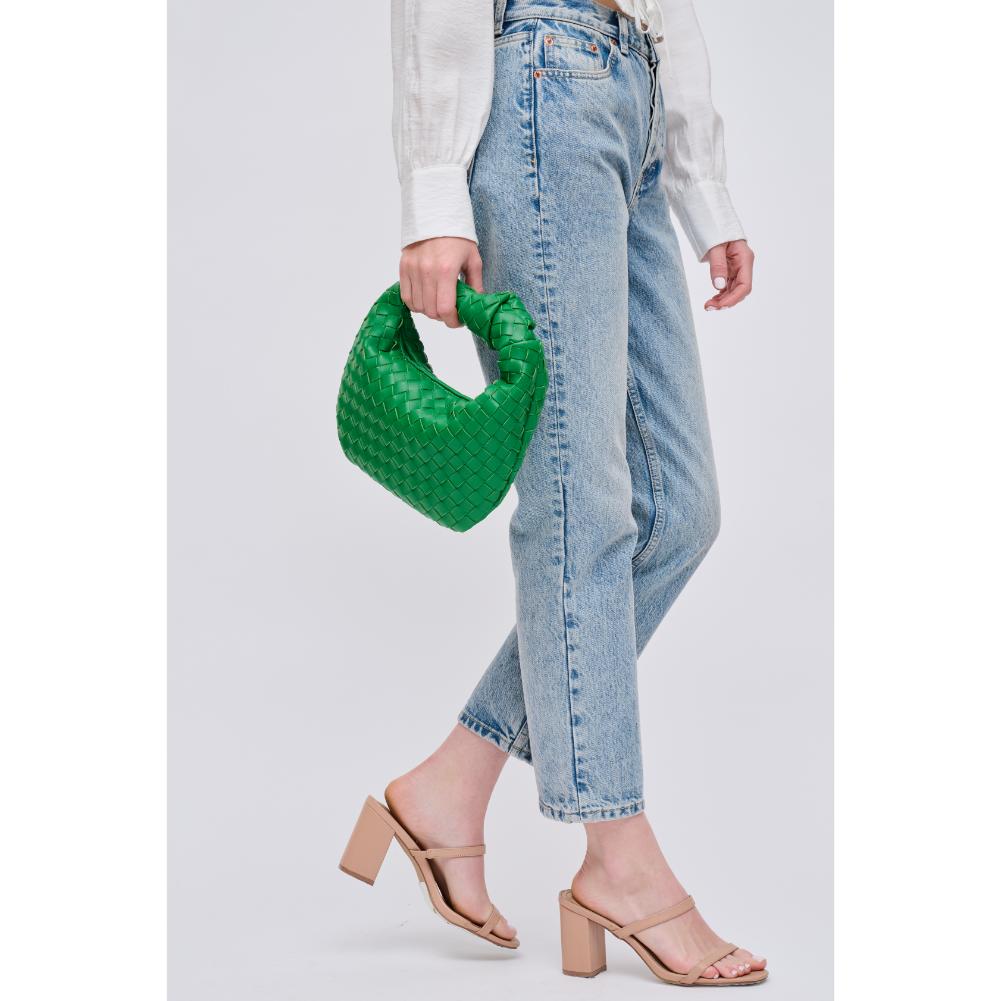 Woman wearing Green Urban Expressions Tracy - Woven Clutch 840611121912 View 3 | Green