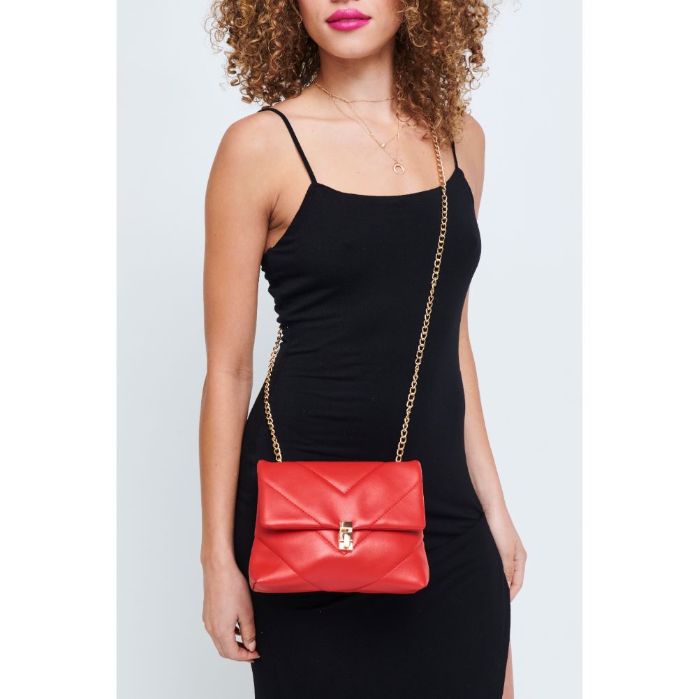 Woman wearing Red Urban Expressions Samantha Crossbody 840611178909 View 1 | Red