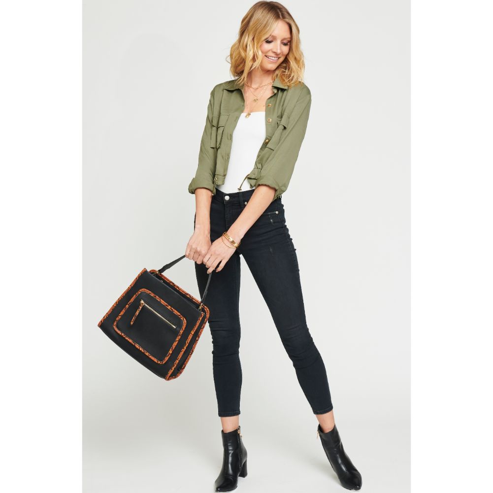 Woman wearing Black Urban Expressions Kai Satchel 840611155733 View 3 | Black