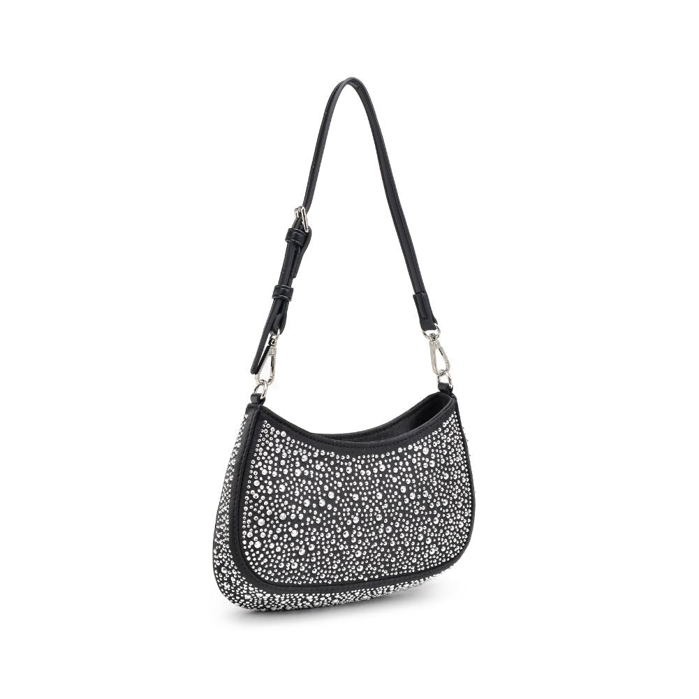 Woman wearing Black Silver Urban Expressions Fantasia Evening Bag 840611106025 View 6 | Black Silver