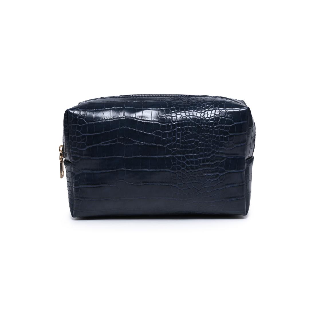 Urban Essentials Croc Chic Cosmetic & Travel Organizer Pouch 840504210570 View 5 | Navy