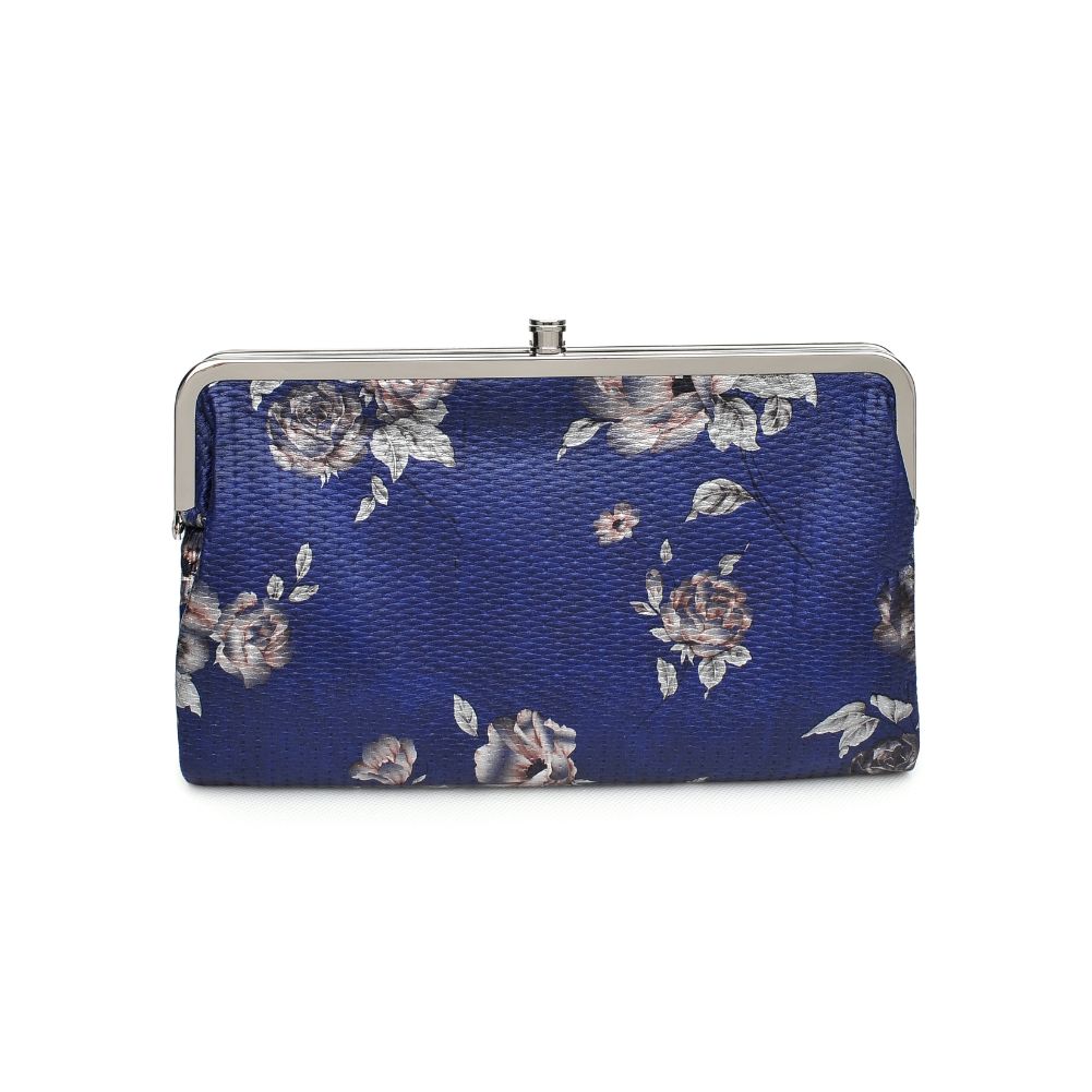 Woman wearing Navy Urban Expressions Sandra Floral Wallet 840611151667 View 7 | Navy