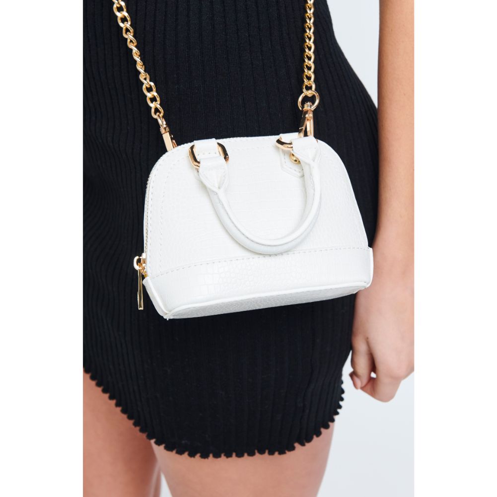 Woman wearing White Urban Expressions Bambi Crossbody 840611177285 View 2 | White