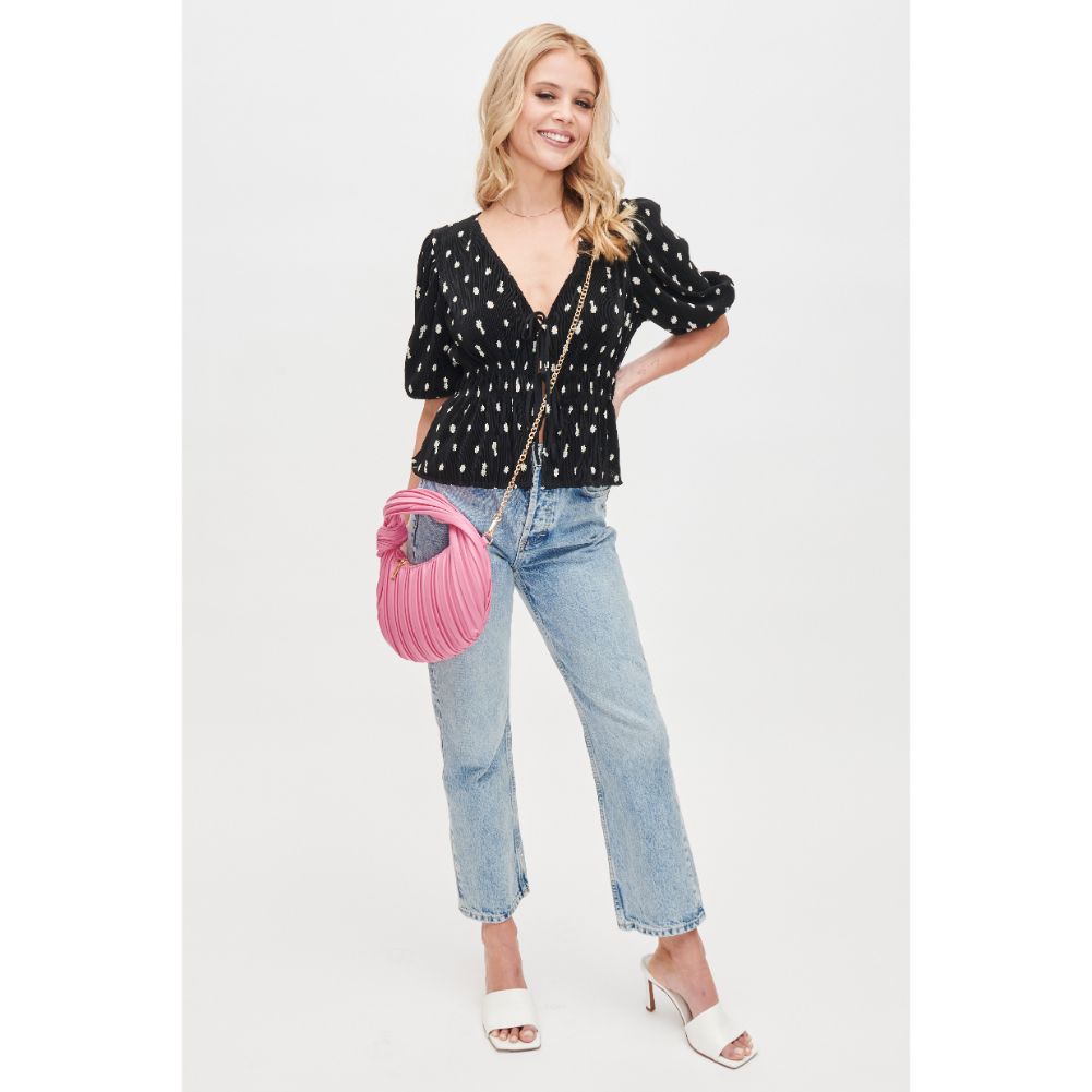 Woman wearing Barbi Urban Expressions Fawna  - Pleated Crossbody 840611106384 View 3 | Barbi