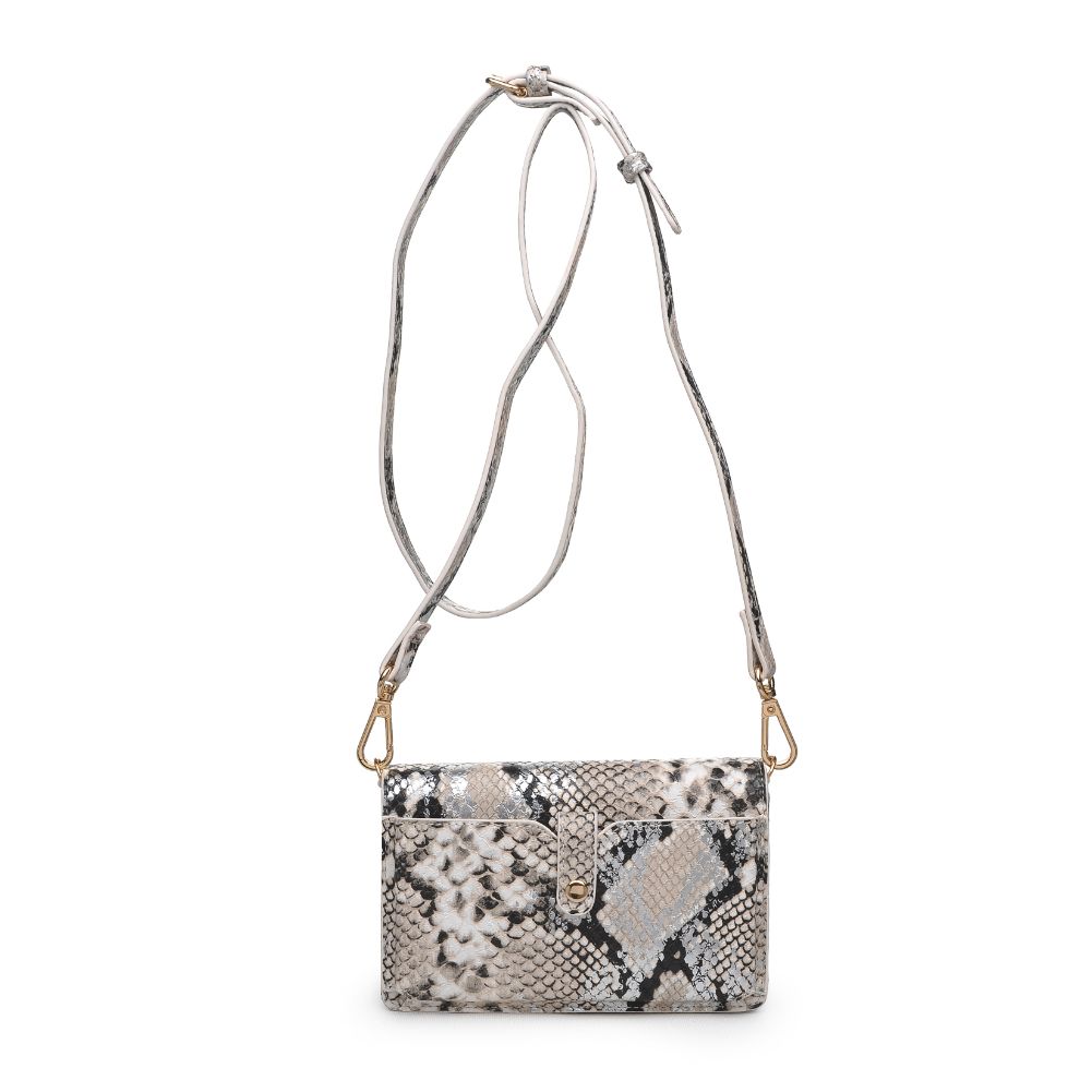 Product Image of Urban Expressions Emma Snake Crossbody 840611169488 View 3 | White Black Metallic