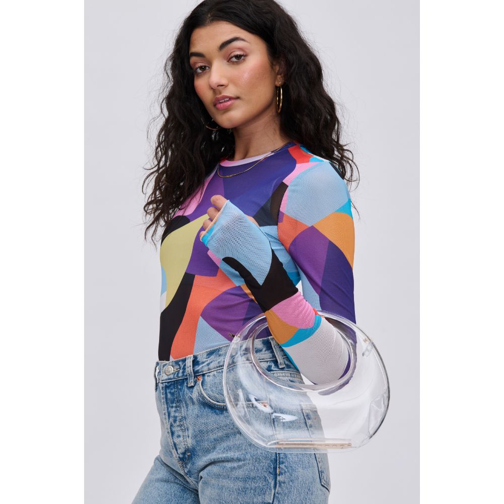 Woman wearing Clear Urban Expressions Trave Evening Bag 840611109972 View 1 | Clear