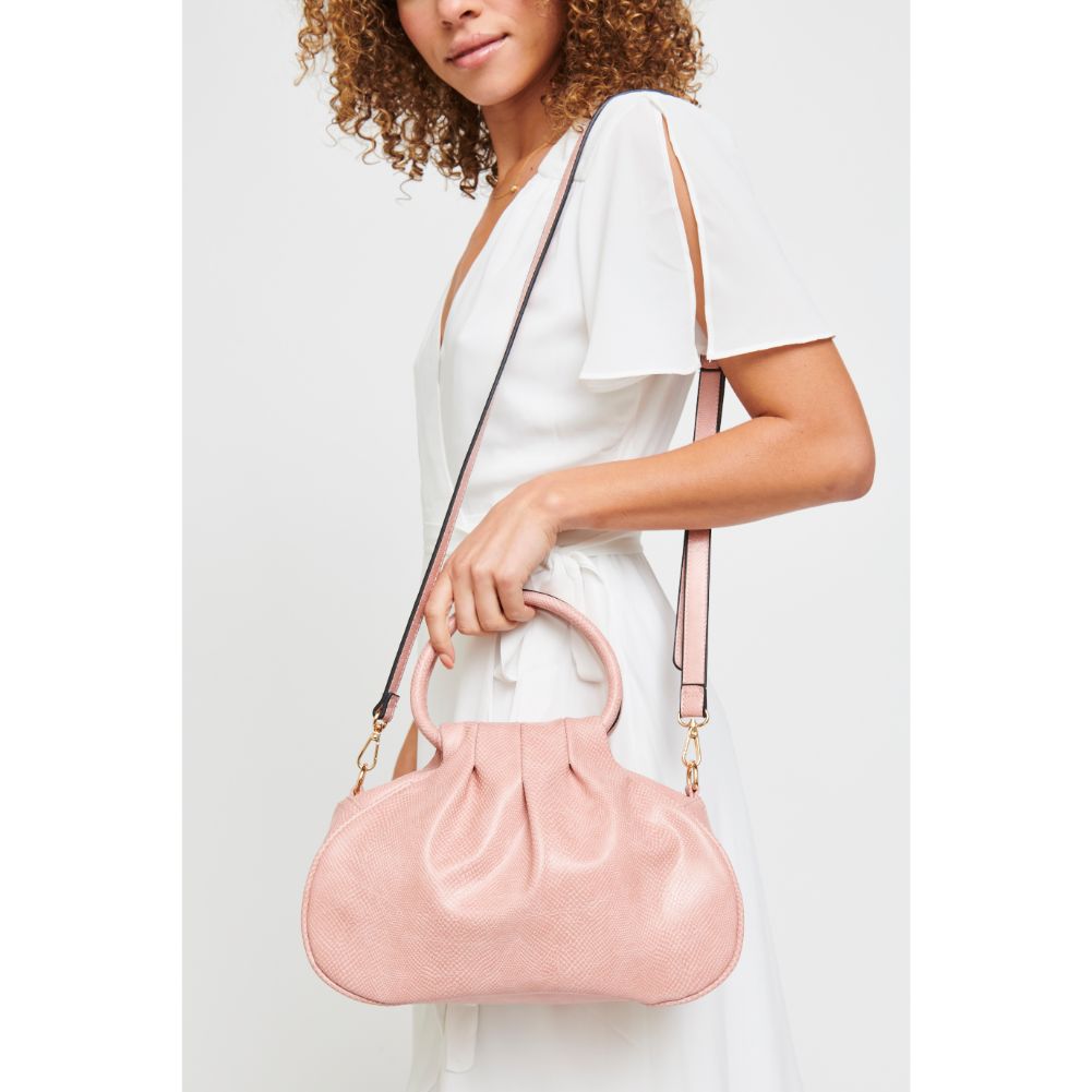 Woman wearing French Rose Urban Expressions Bao Crossbody 840611180896 View 1 | French Rose