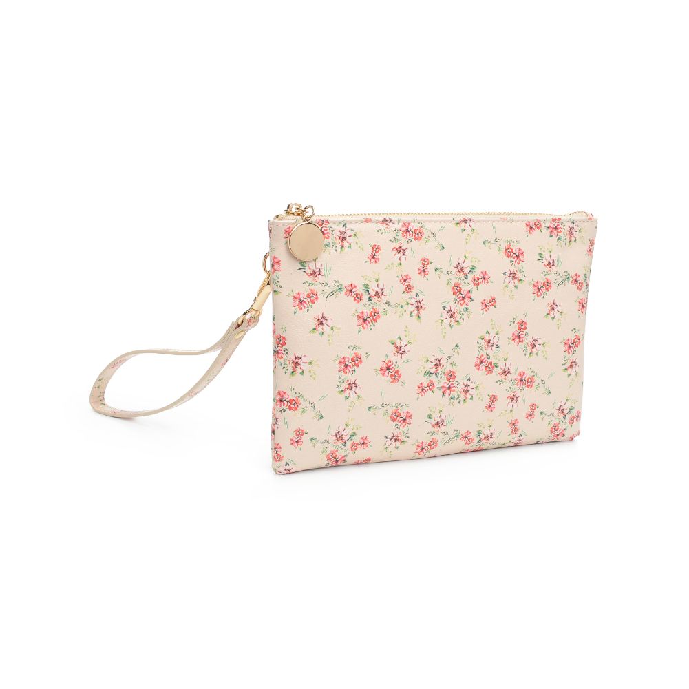 Product Image of Urban Expressions Joan Floral Wristlet 840611181138 View 6 | Cream