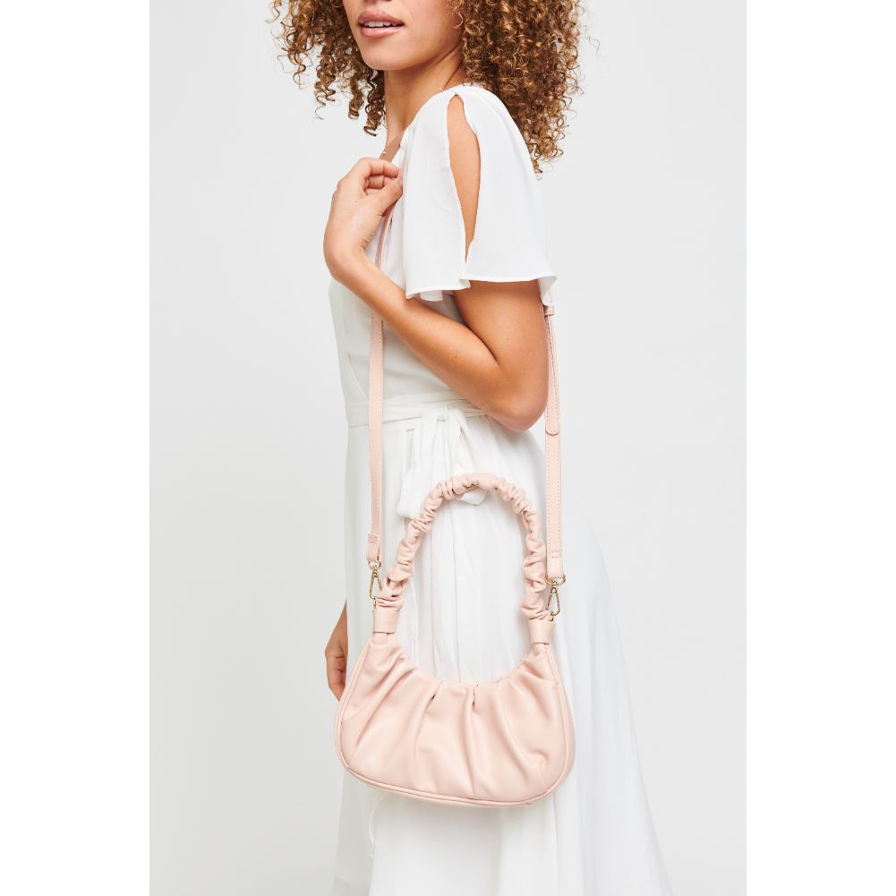 Woman wearing Rose Urban Expressions Oliveta Shoulder Bag 840611179913 View 4 | Rose