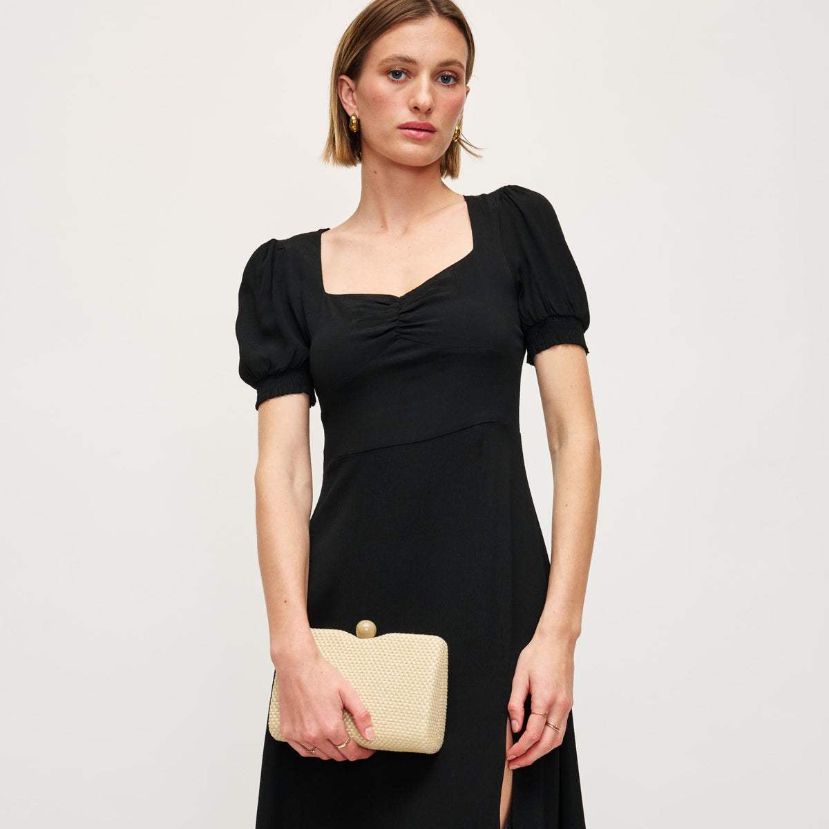 Woman wearing Natural Urban Expressions Marissa Evening Bag 840611152916 View 2 | Natural
