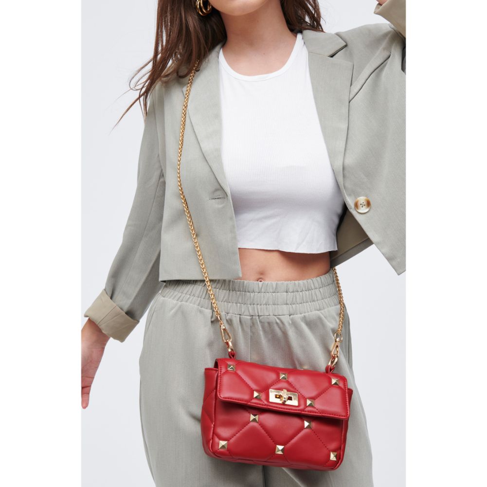 Woman wearing Red Urban Expressions Aiza Crossbody 818209010573 View 1 | Red