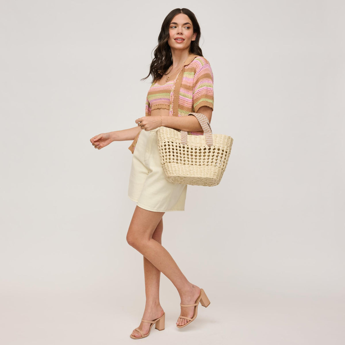 Woman wearing Natural Urban Expressions June Tote 840611147042 View 4 | Natural