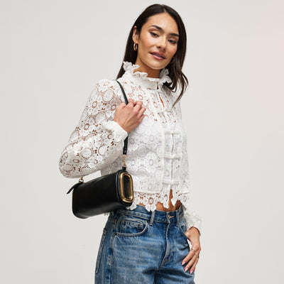 Woman wearing Black Urban Expressions Luciana Shoulder Bag 840504211614 View 1 | Black