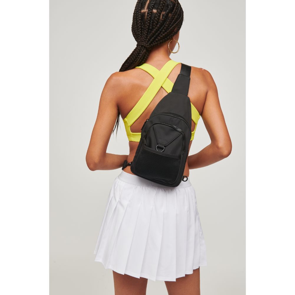 Woman wearing Black Urban Expressions Walker - Nylon Sling Backpack 840611110640 View 2 | Black