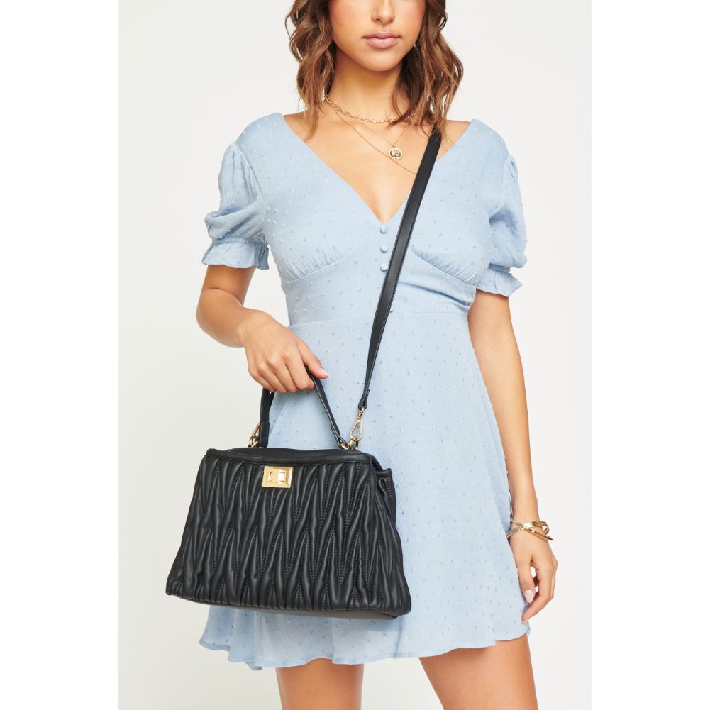 Woman wearing Black Urban Expressions Peggy Satchel 840611160348 View 1 | Black