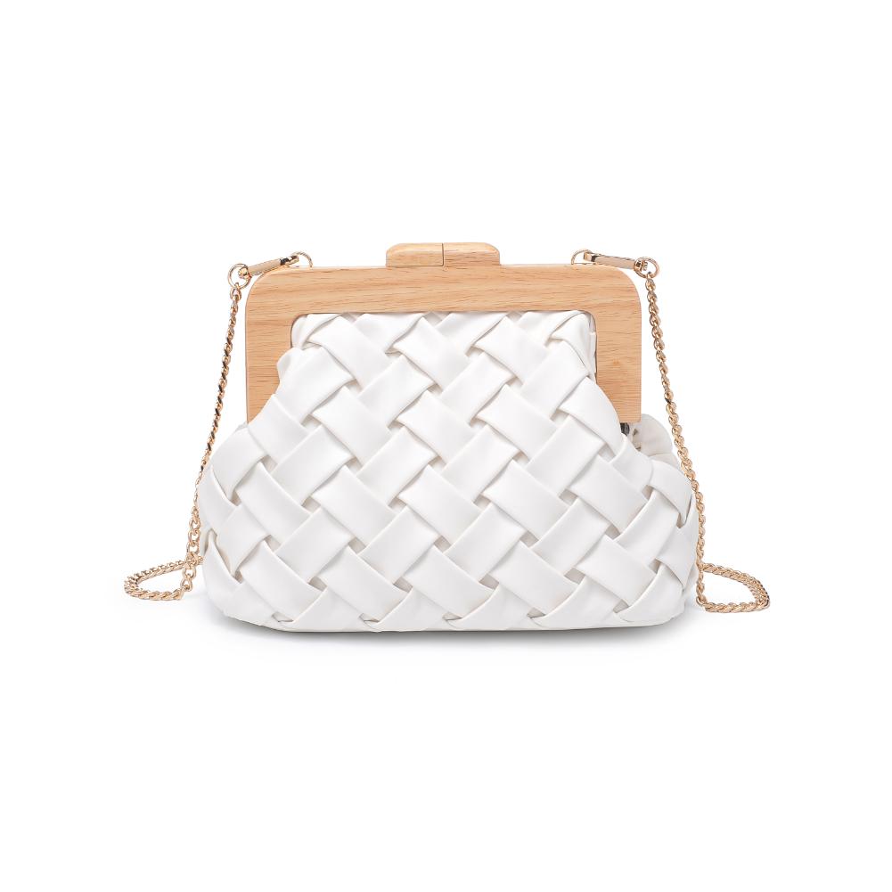 Woman wearing White Urban Expressions Matilda Clutch 840611192080 View 5 | White