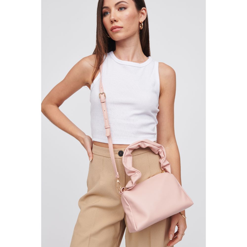 Woman wearing Rose Urban Expressions Nadine Crossbody 818209016148 View 2 | Rose