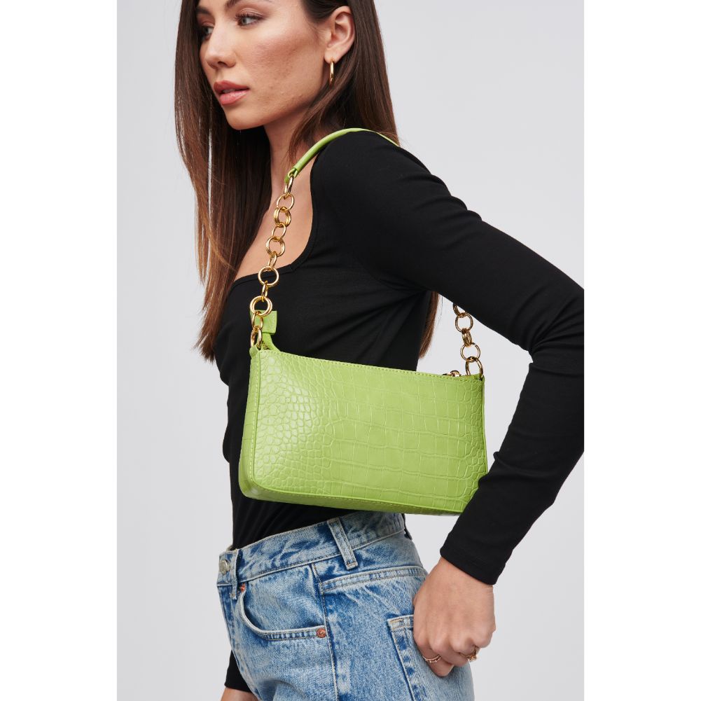 Woman wearing Lime Urban Expressions Aster Shoulder Bag 818209015455 View 2 | Lime
