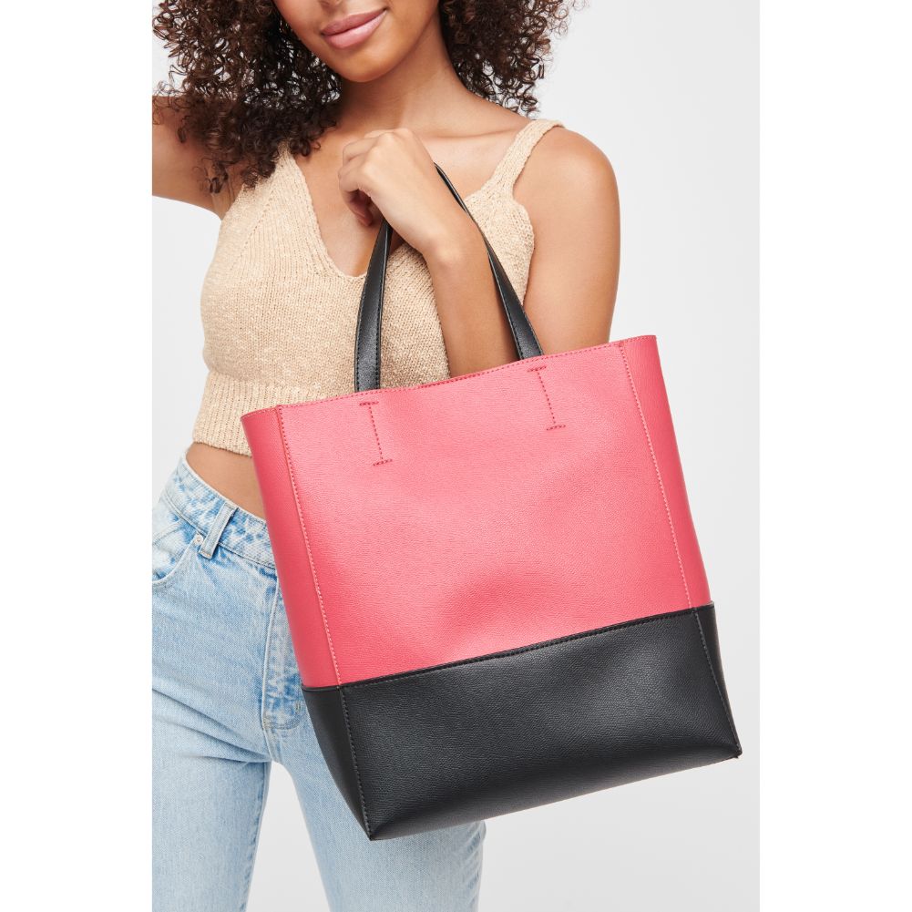 Woman wearing Fuchsia Urban Expressions Marlin Tote 840611144713 View 1 | Fuchsia