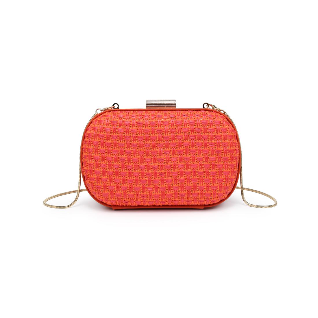 Woman wearing Coral Urban Expressions Cove Evening Bag 840504208324 View 5 | Coral