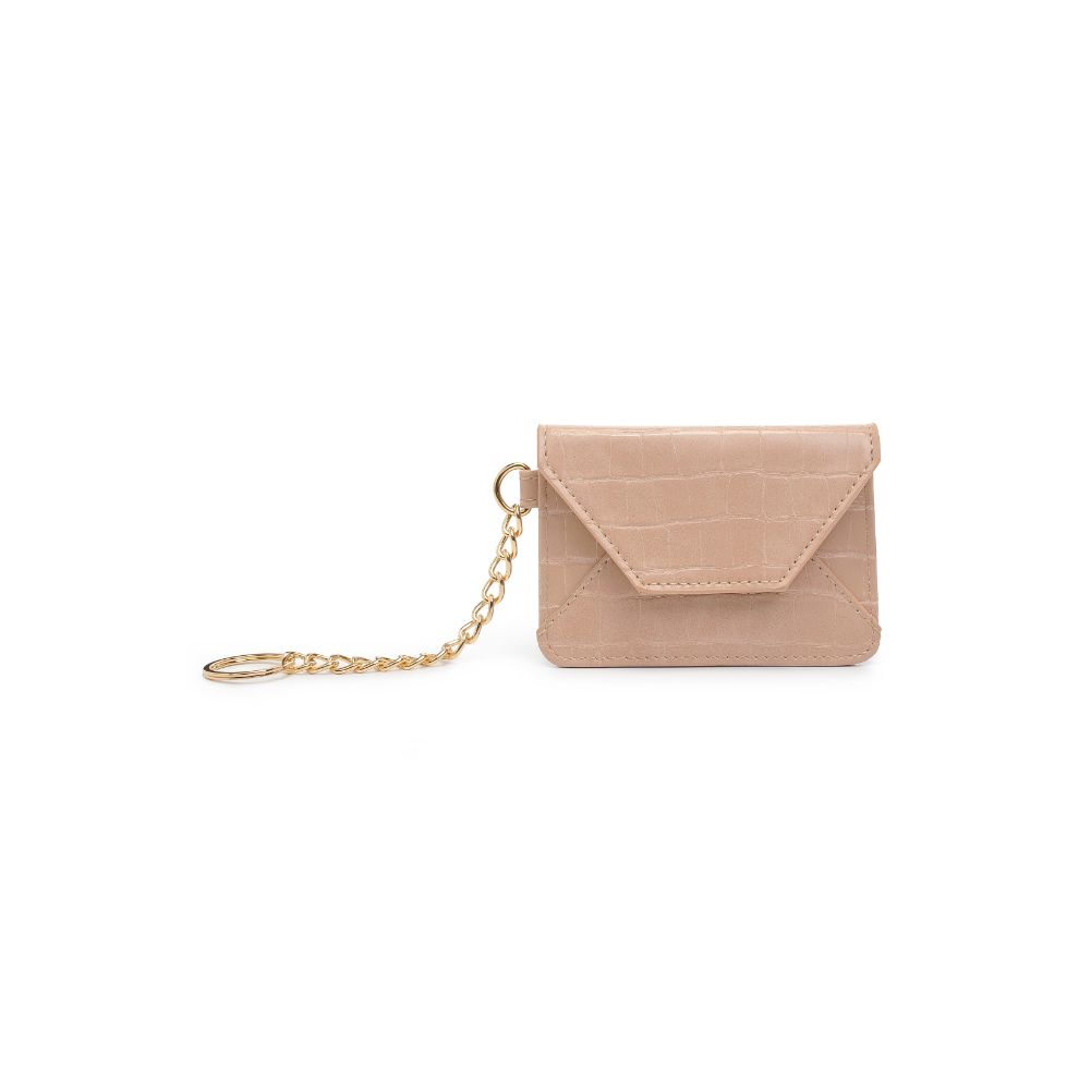 Woman wearing Nude Urban Expressions Gia - Croco Card Holder 840611181817 View 5 | Nude