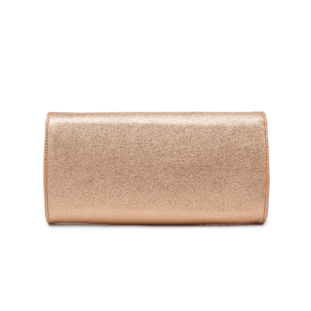 Product Image of Urban Expressions Electra Metallic Clutch NA-840611145710 View 3 | Rose Gold