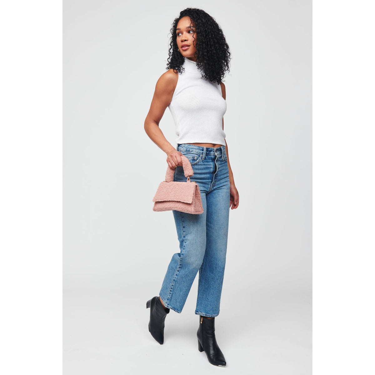 Woman wearing Blush Urban Expressions Merino Top Handle 818209012300 View 4 | Blush