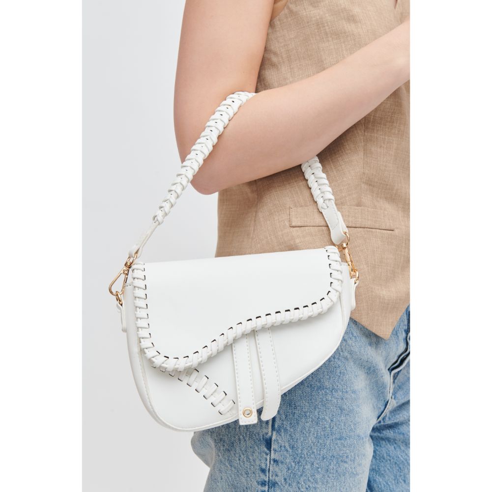 Woman wearing White Urban Expressions Sloane Crossbody 840611106933 View 1 | White
