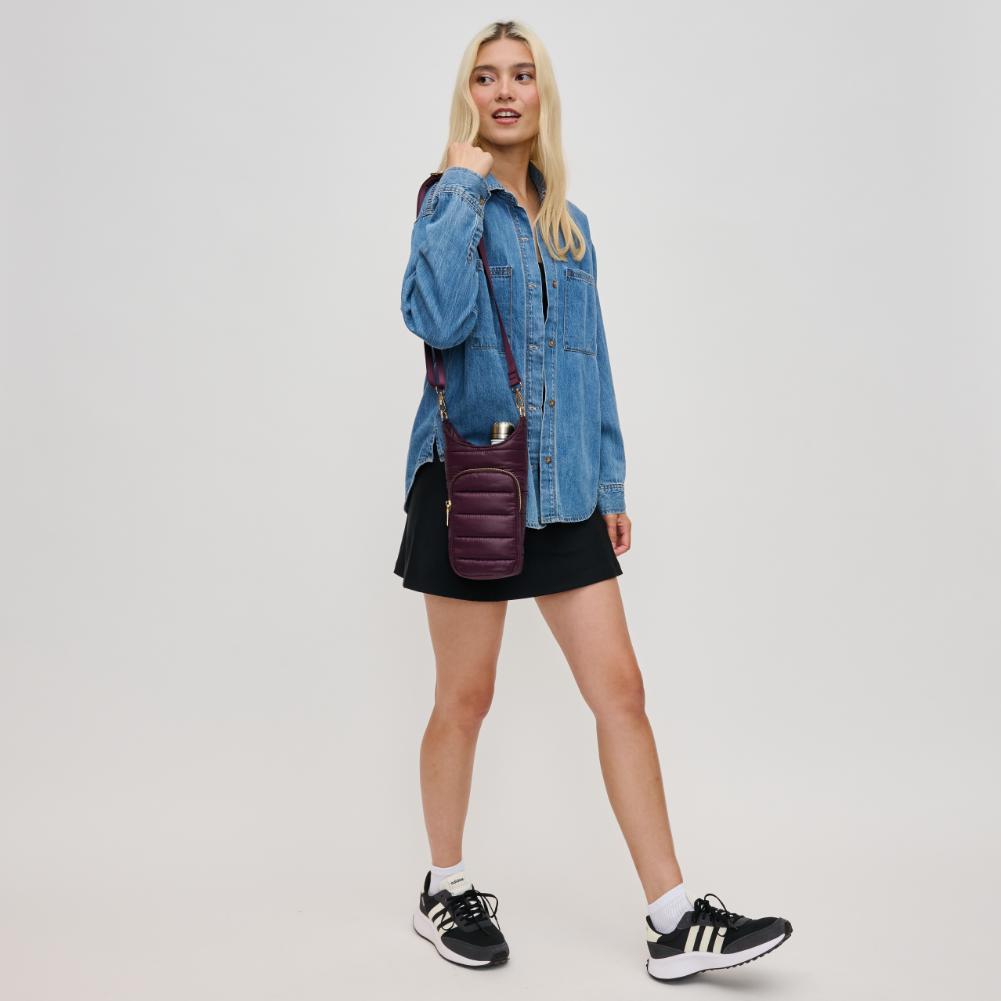 Woman wearing Wine Urban Expressions Jace Crossbody 840611193575 View 2 | Wine