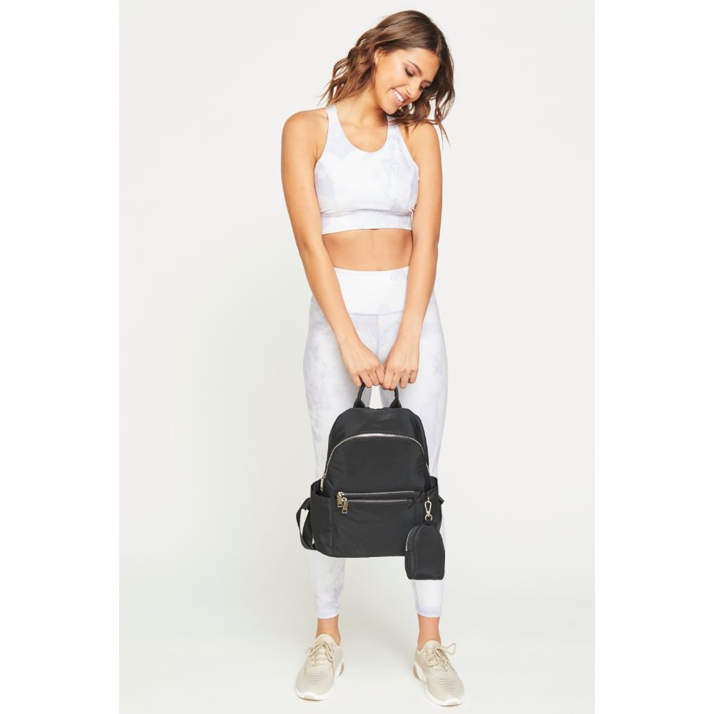 Woman wearing Black Urban Expressions Venus Backpack 840611177759 View 3 | Black