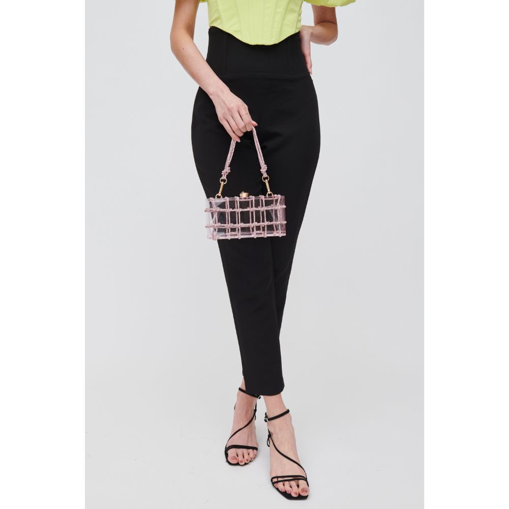 Woman wearing Pink Urban Expressions Ziggy Evening Bag 840611106537 View 2 | Pink