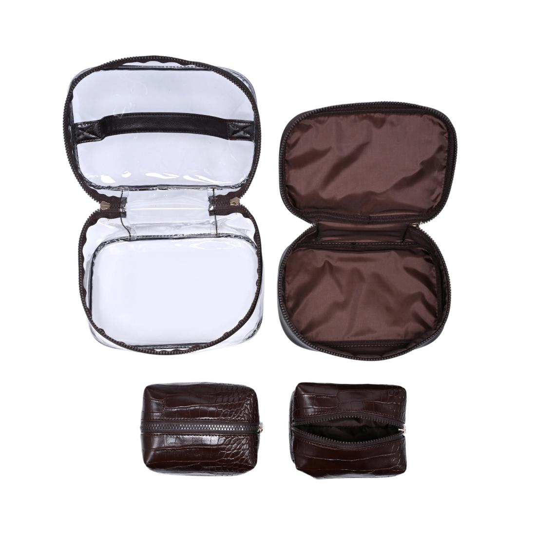 Urban Essentials Croc Chic - 4 Piece Train Case Set 840504215704 View 8 | Chocolate