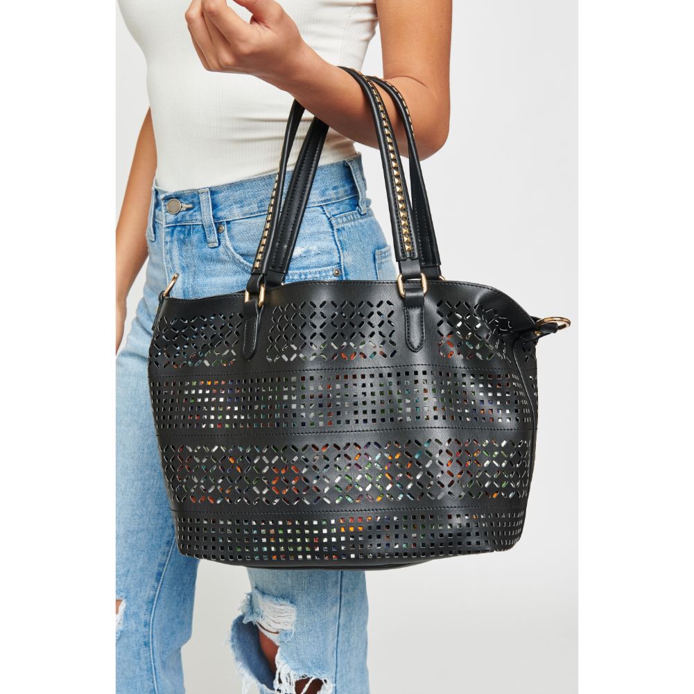 Woman wearing Black Urban Expressions Mackenzie Tote NA-840611143341 View 1 | Black